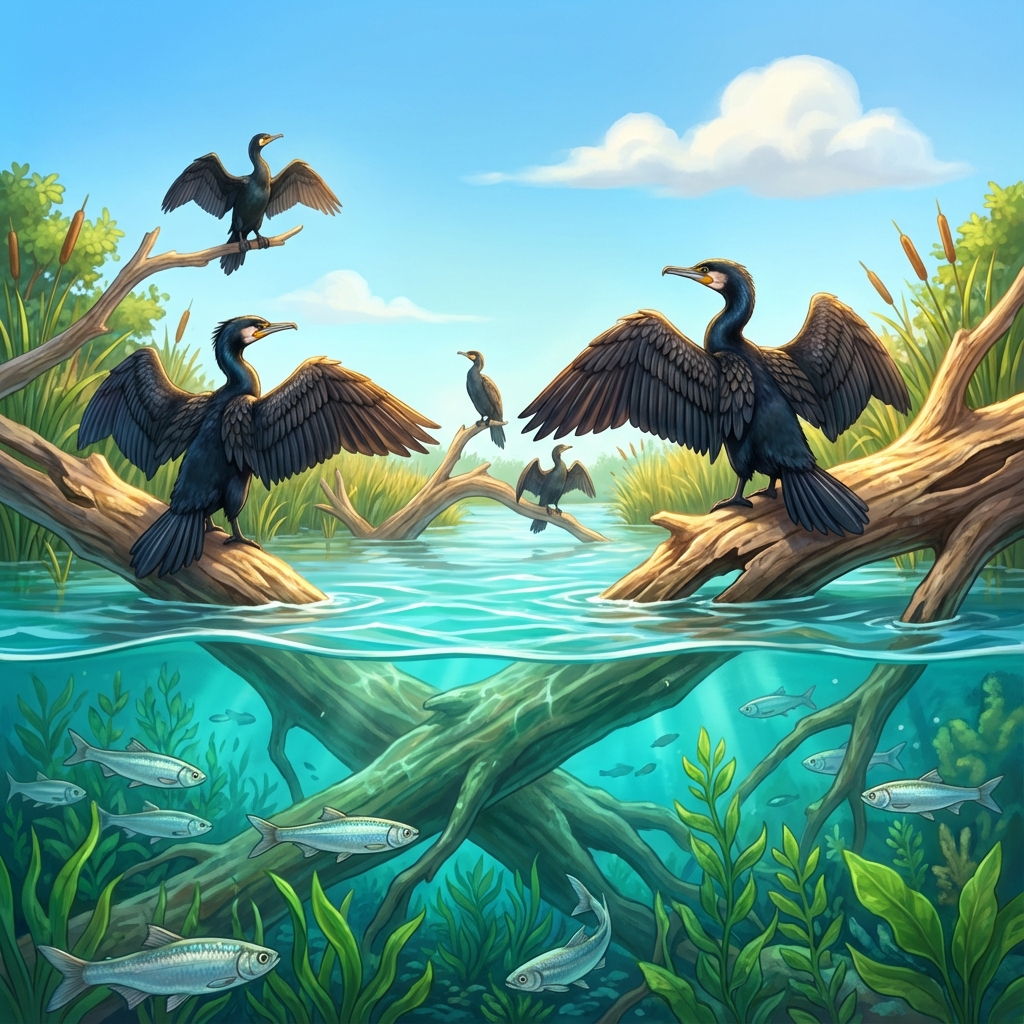 Afbeelding van een Aalscholver